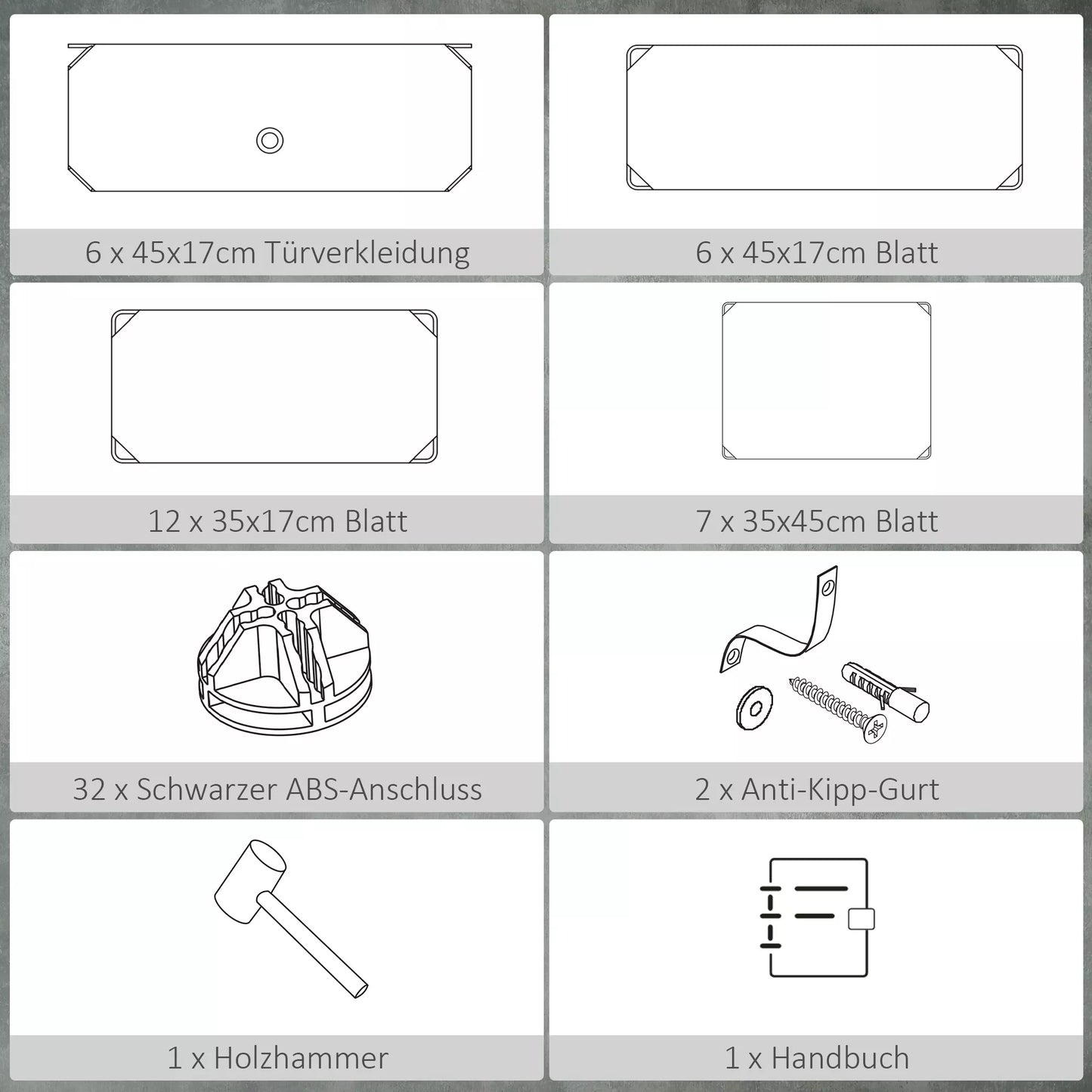 Modulinė lentynų sistema 6 poroms batų, 49 cm x 36,5 cm x 108 cm, juoda