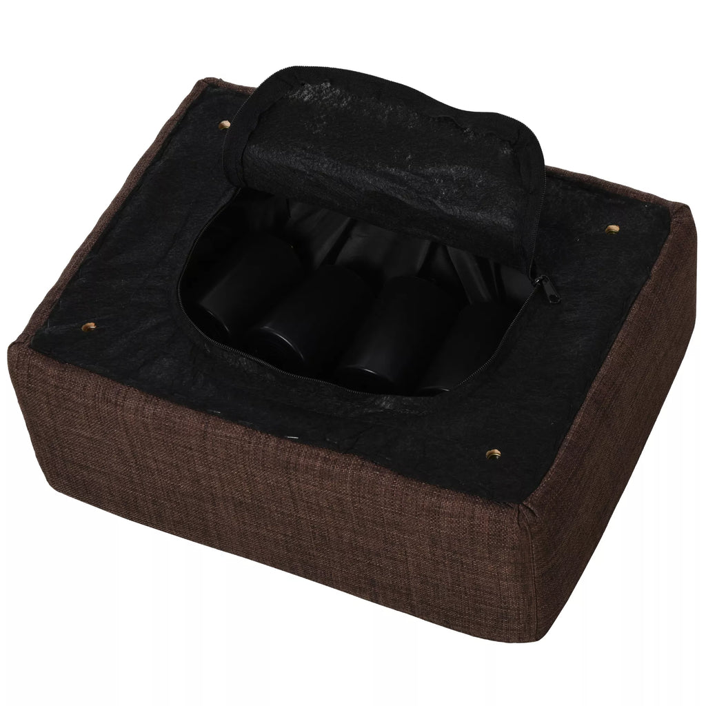Pufas su lininio audinio imitacija, iki 110 kg, rudas, 40 x 30 x 24 cm