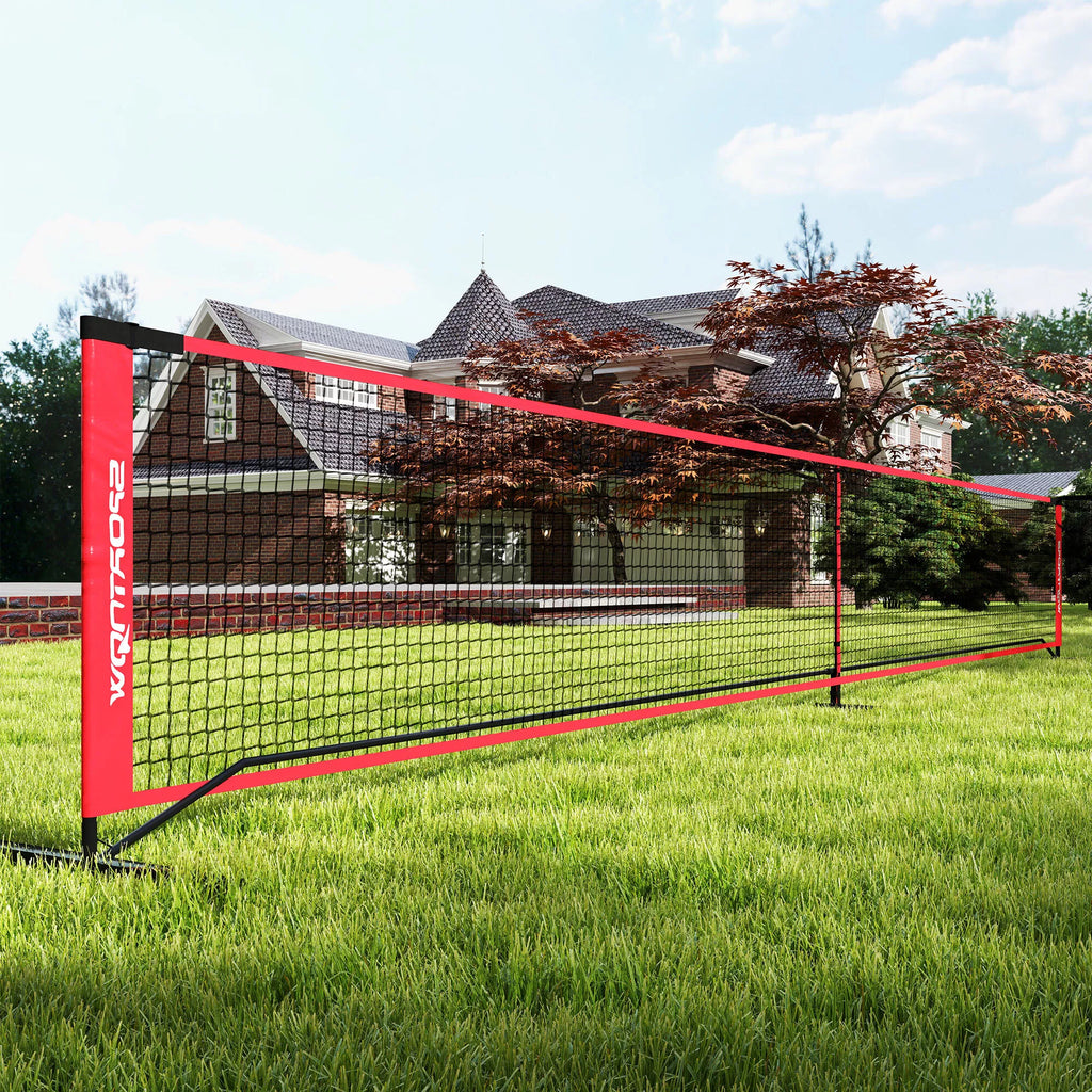 Pickleball tinklas su stovu ir priedais, raudonas