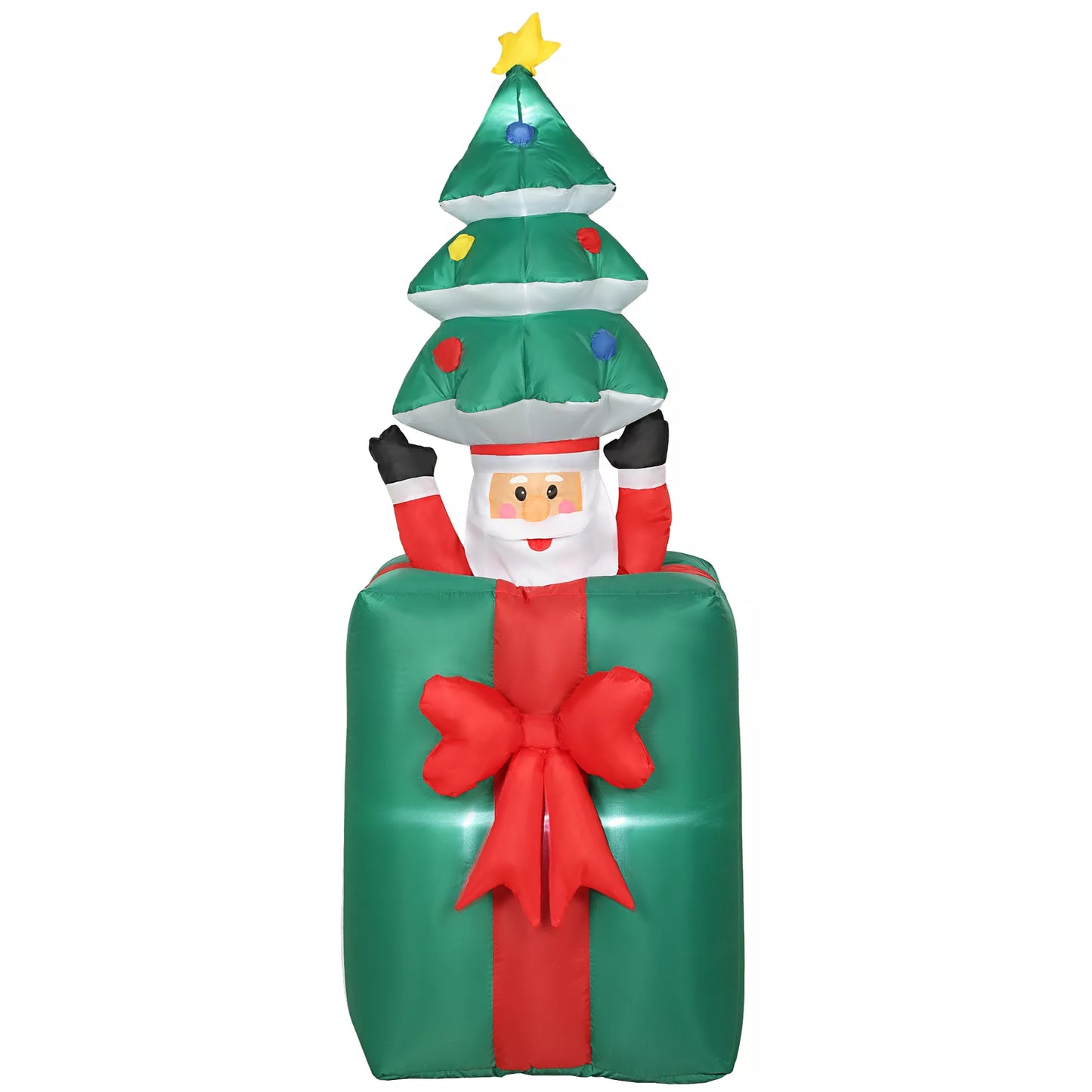 Pripučiama Kalėdų dekoracija su LED lemputėmis, poliesteris, skirta naudoti viduje ir lauke, Raudona+Žalia