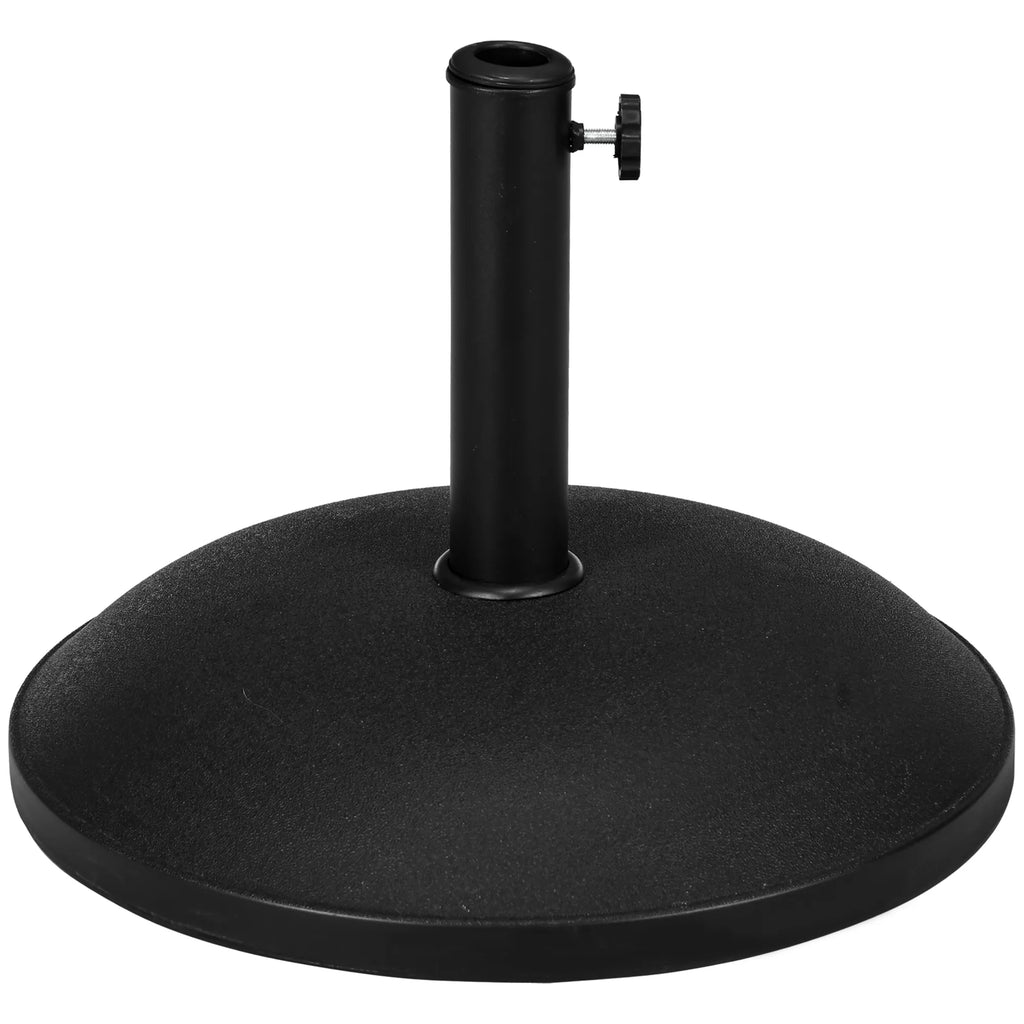 Skėčių stovas, skėčių stovas, 3 adapteriai, reguliuojamas, cementas, 25 kg, juodas