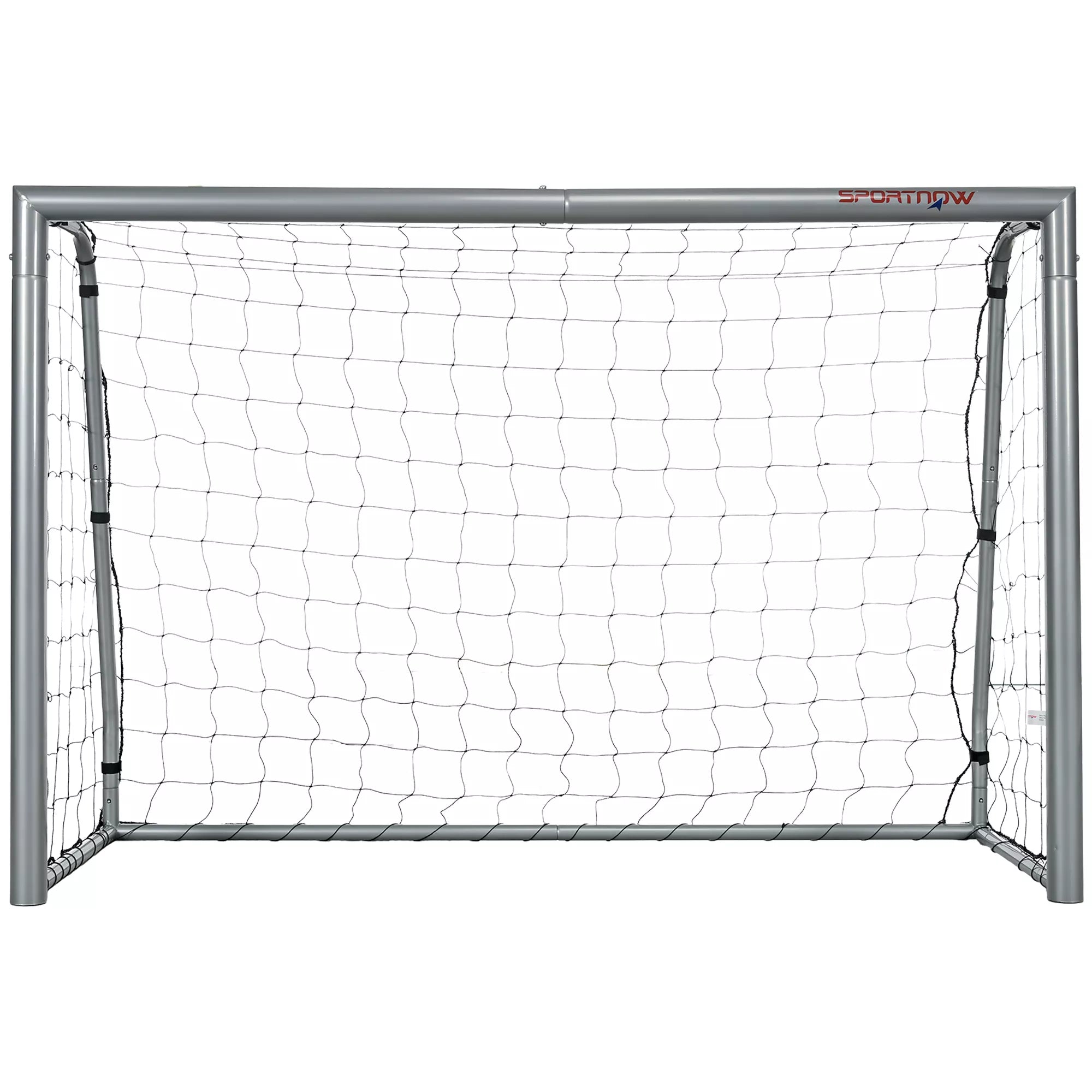 Futbolo vartai su tinklu, 240 x 85 x 160 cm, pilki
