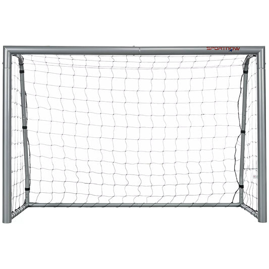 SPORTNOW Futbolo vartai, atsparūs oro sąlygoms, tvirtas metalinis rėmas, atsparus plyšimui tinklas, 160A x 240I x 85G cm, Pilki