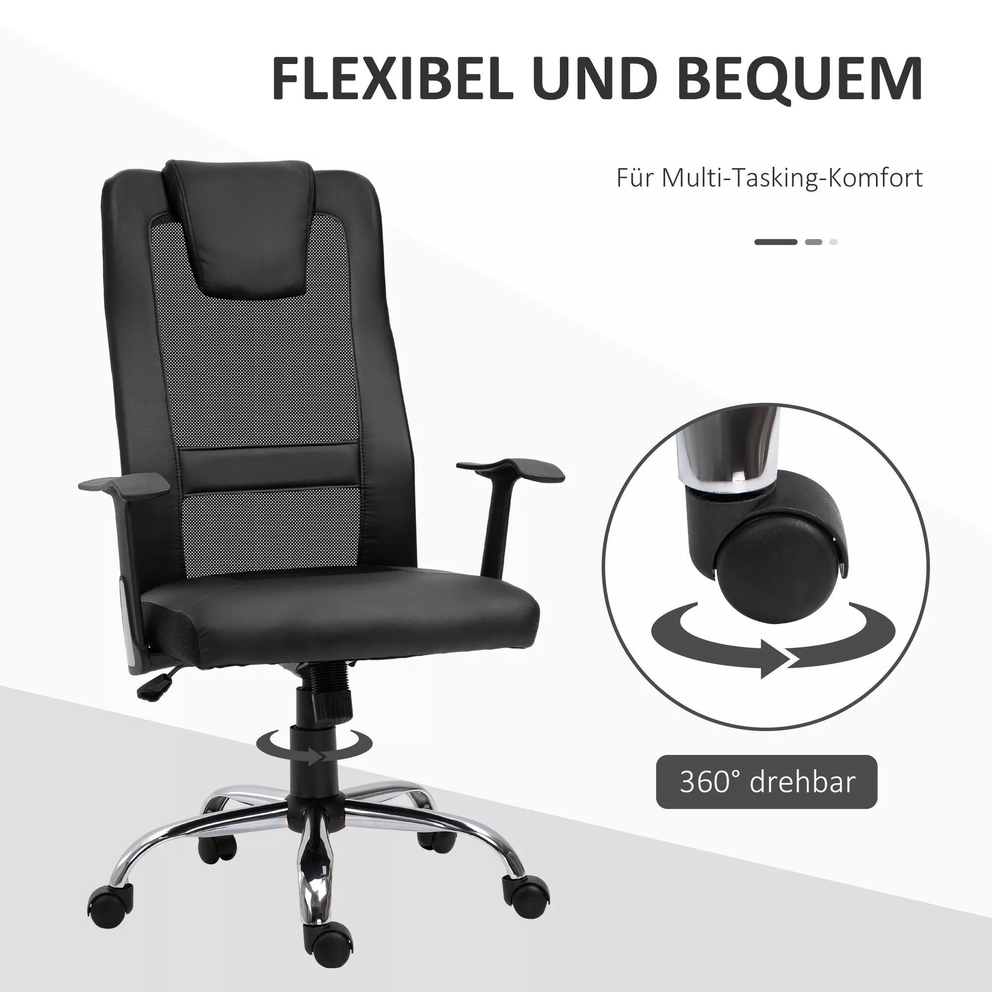 Biuro kėdė ergonomiška reguliuojamo aukščio juoda