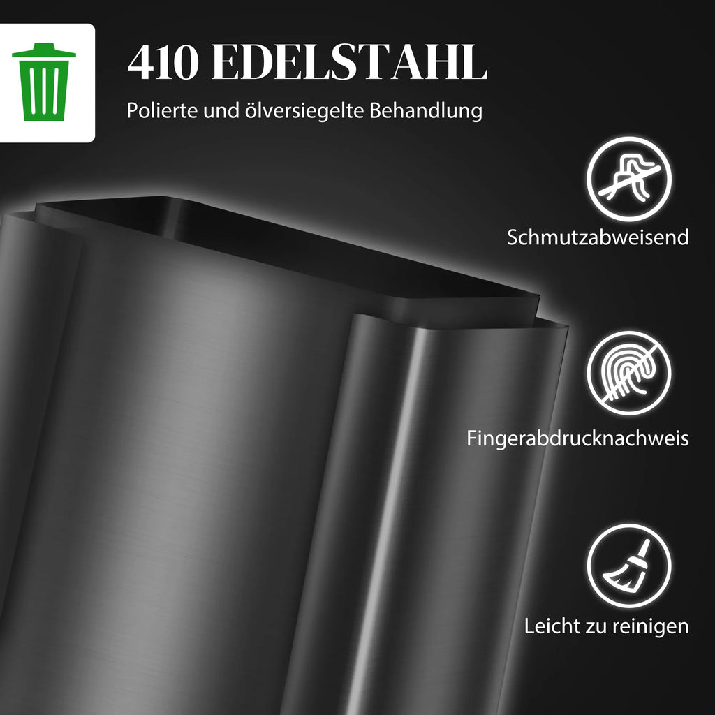Rūšiavimo šiukšliadėžė 60L su dviem 30L skyriais juoda