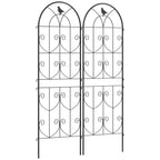 Kopėčios vijoklinėms augalams su paukščiais, 2 vnt. sodo grotelės daržovėms, vynuogėms, gėlėms, metalinės, 50 x 150 cm, juodos spalvos