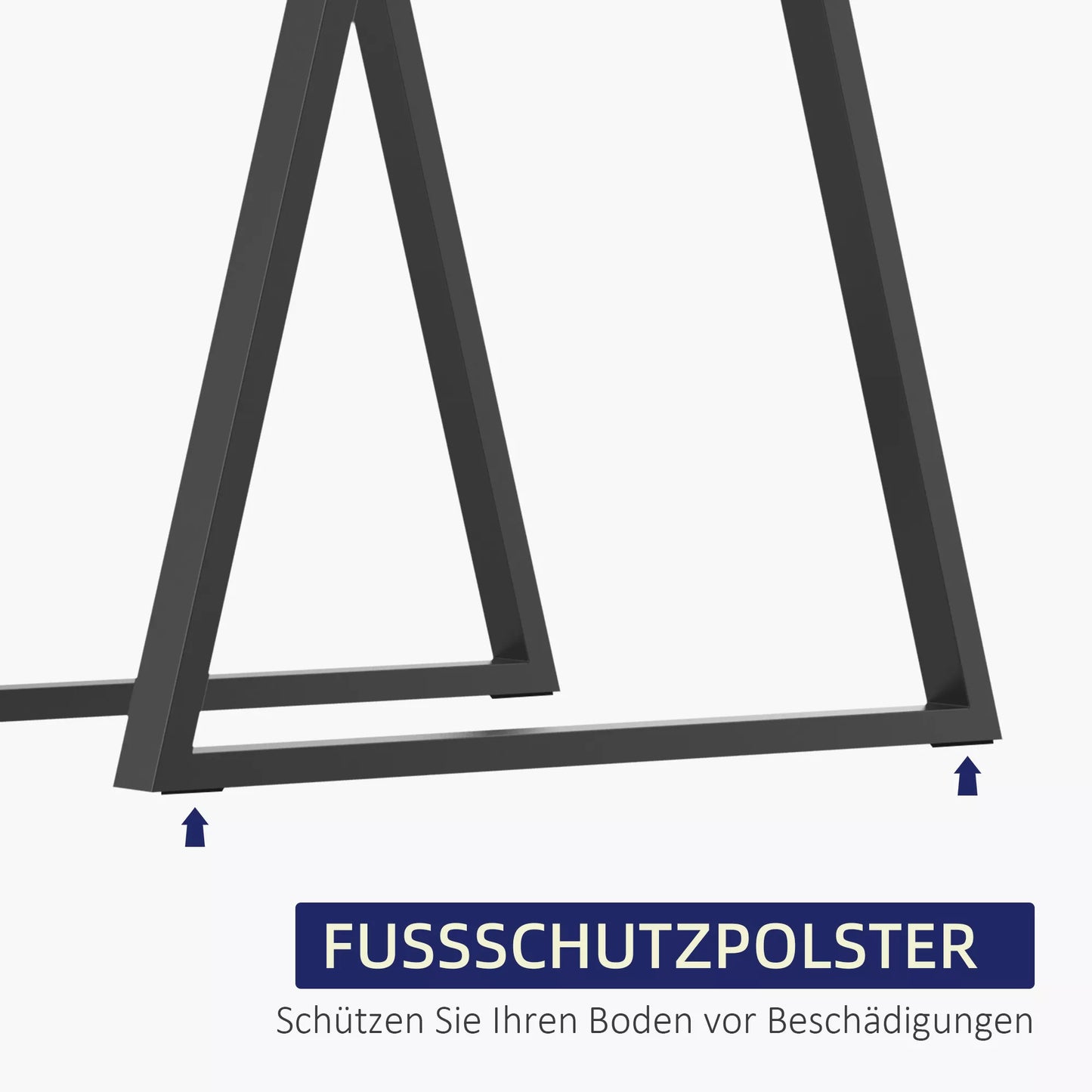 Trapecijos formos stalo kojos, 2 vnt. komplektas, metalinės, iš anksto pragręžtos, su varžtais, juodos