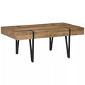 Pramoninio stiliaus kavos staliukas 105 cm x 60 cm x 42 cm Juodas + rudas
