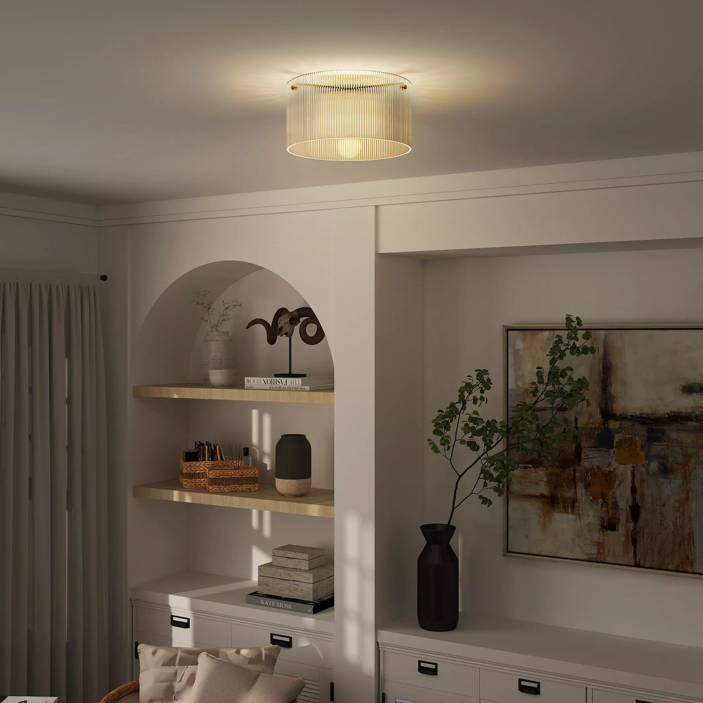 Lubinis šviestuvas su akriliniu gaubtu, metalinis, suderinamas su halogeninėmis ir LED lemputėmis