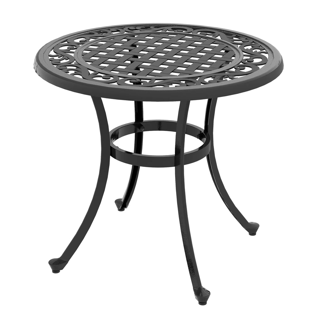 Sodo stalas, poilsio stalas, balkono stalas, vintage stiliaus, 60 x 60 x 53 cm, juodos spalvos
