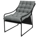 Lauko poilsio zona, storas paminkštinimas, nerūdijančio plieno rėmas, 62B x 110T x 88H cm, pilka/juoda