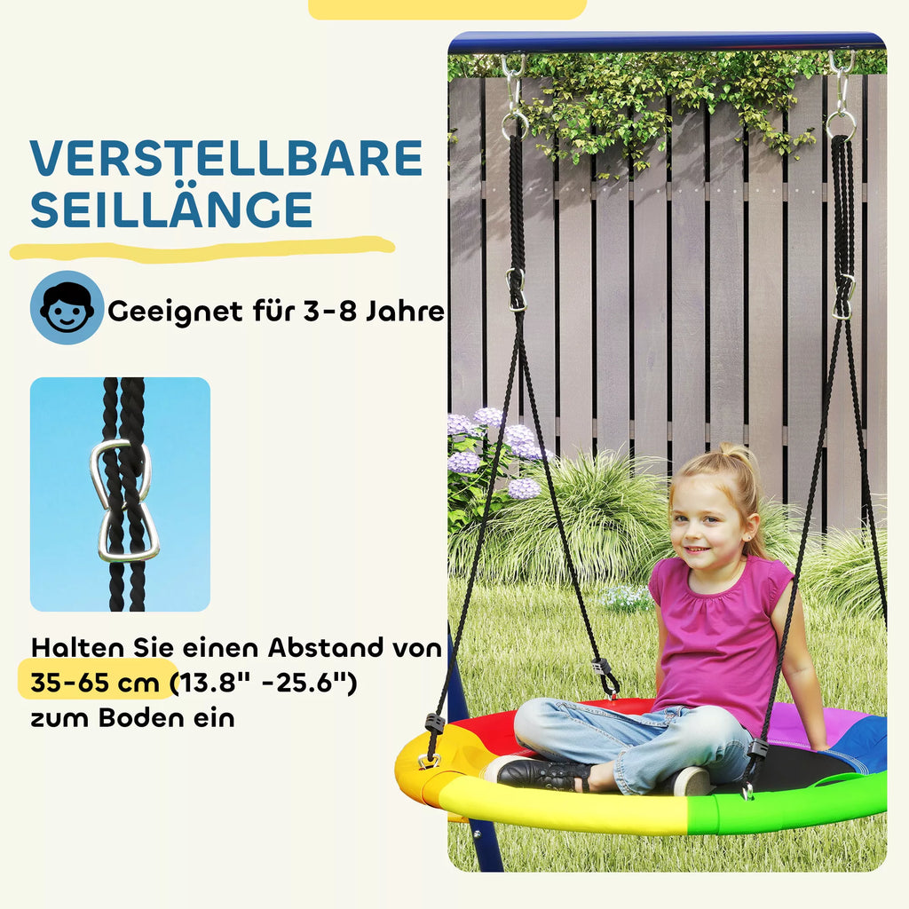 Vaikų sūpynių rinkinys, plieninis, 3–8 metai, 6-in-1 dizainas, spalvotas