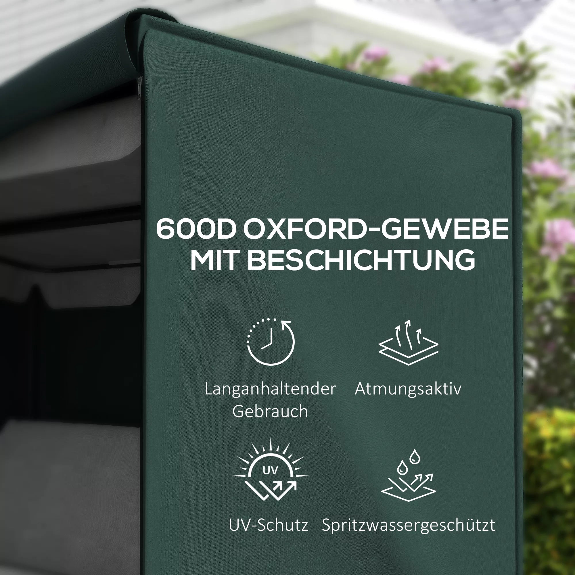 Supynių uždangalas 205 x 124 x 164 cm, tamsiai žalias