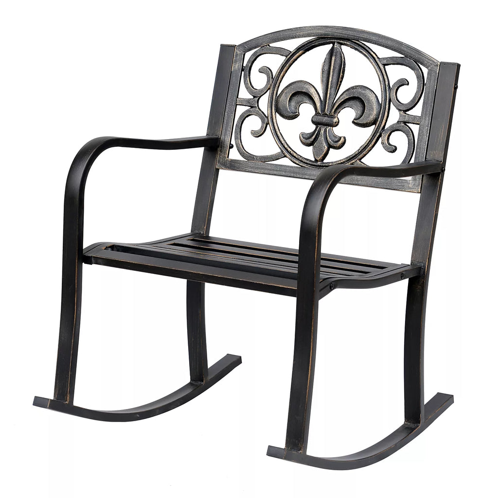 Sūpynės kėdė Sodo kėdė Sūpynės kėdė antikvarinė Sodo metalinė bronzinė B60 x T73 x H85cm