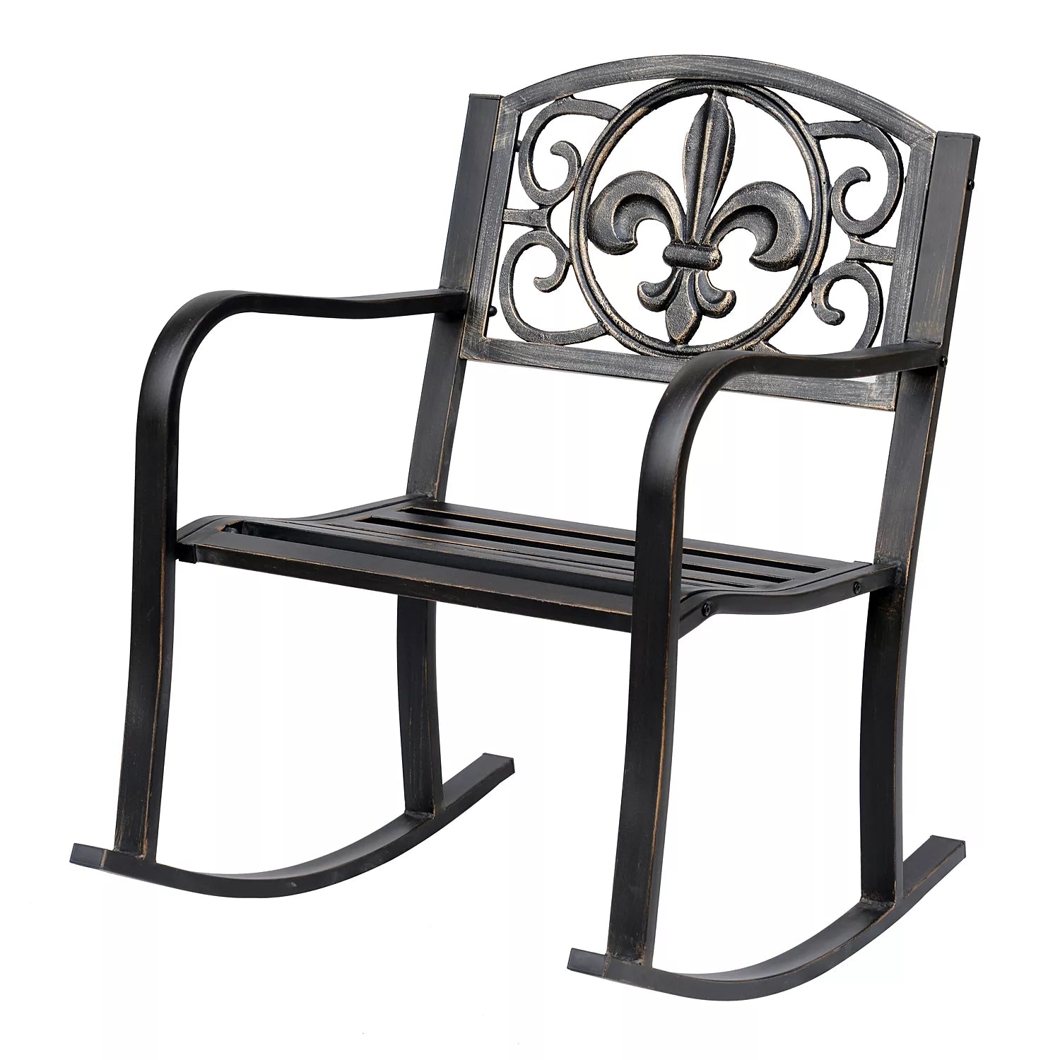 Sūpynės kėdė Sodo kėdė Sūpynės kėdė antikvarinė Sodo metalinė bronzinė B60 x T73 x H85cm