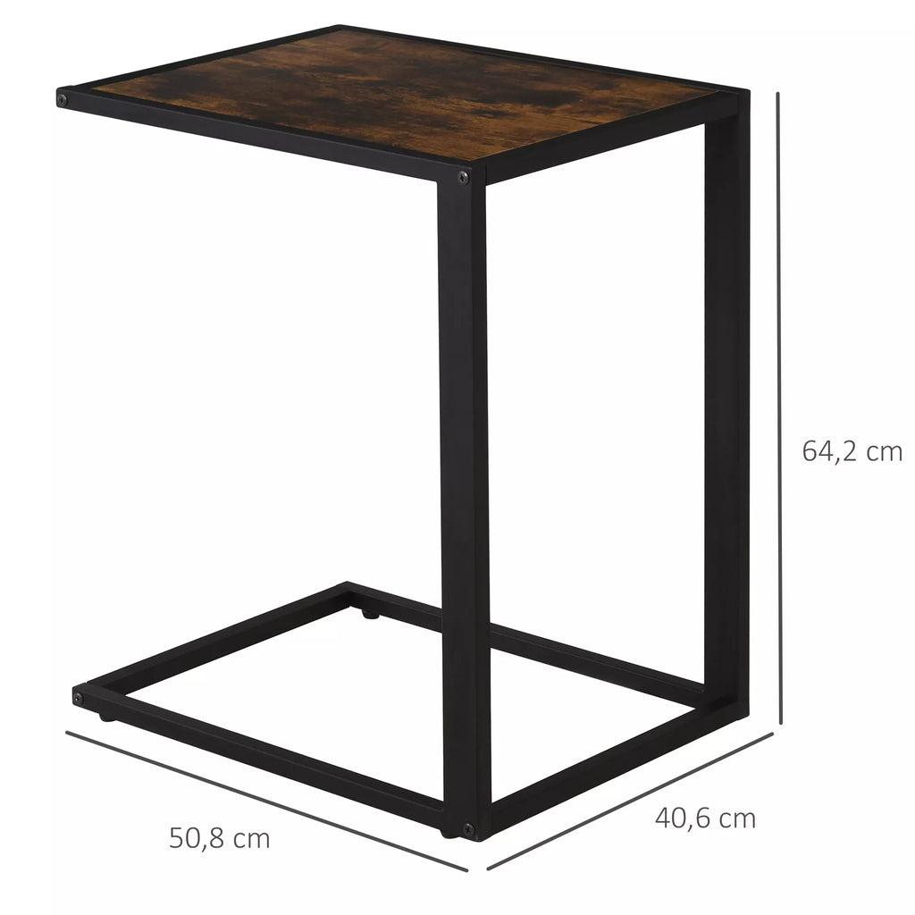 C formos staliukas su metaliniu rėmu, 40,6 x 50,8 x 64,2 cm, rudas ir juodas