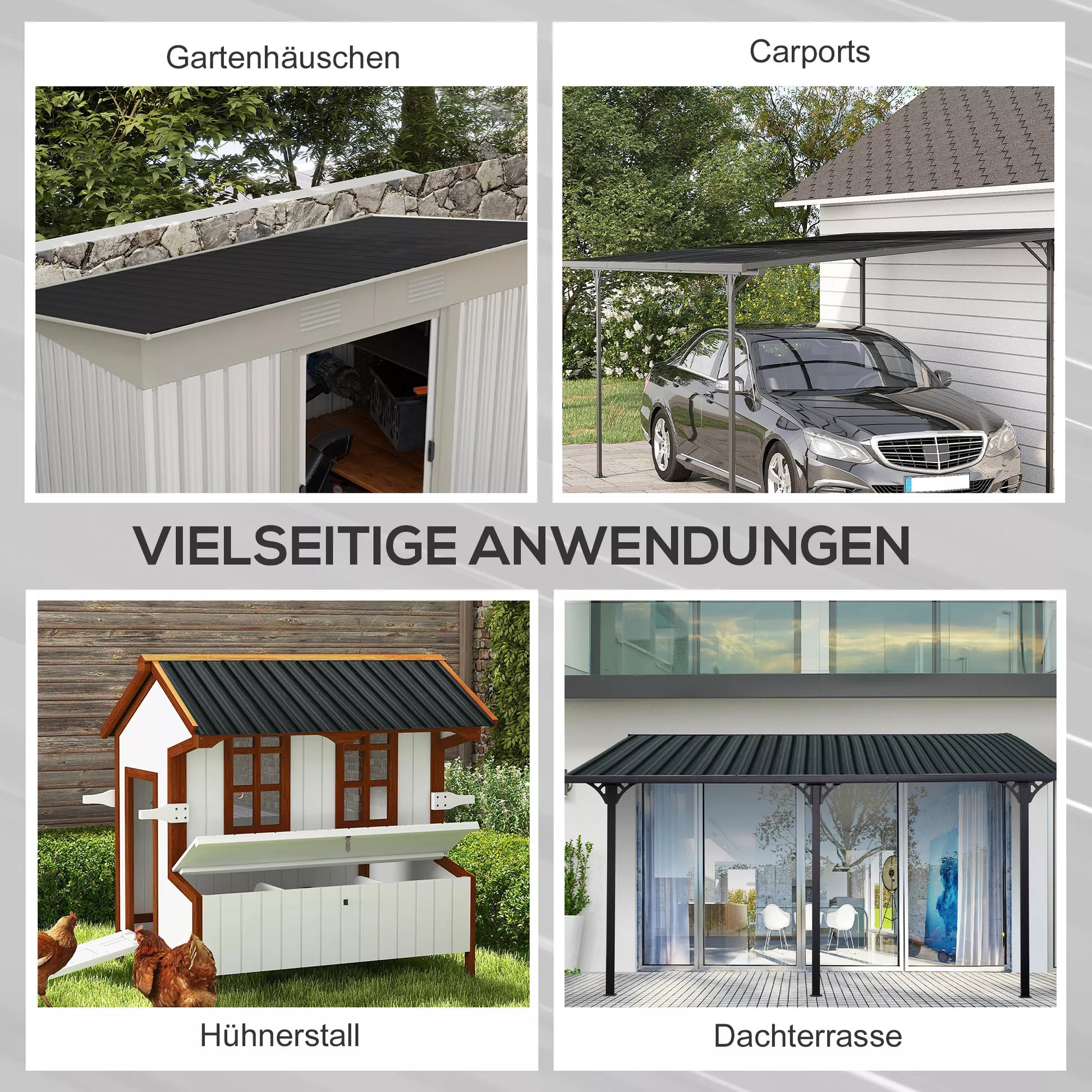 12 vnt. trapecinės skardos 129x45cm 7m² cinkuotos stogo dangos 0,25 mm atsparios oro sąlygoms, tamsiai pilkos spalvos profiliuotos skardos