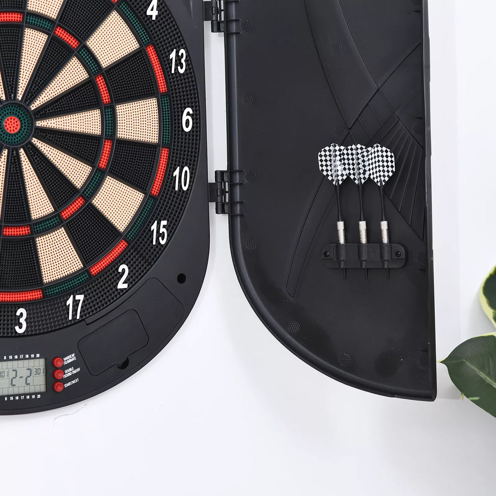 Elektroninis dartų taikinys Dartboard su balso pranešimais Anglų kalba LED indikatoriai 6 dartai 26 žaidimai 185 variantai Dartų automatas su durelėmis Dartų taikinys rinkinys iki 8 žaidėjų