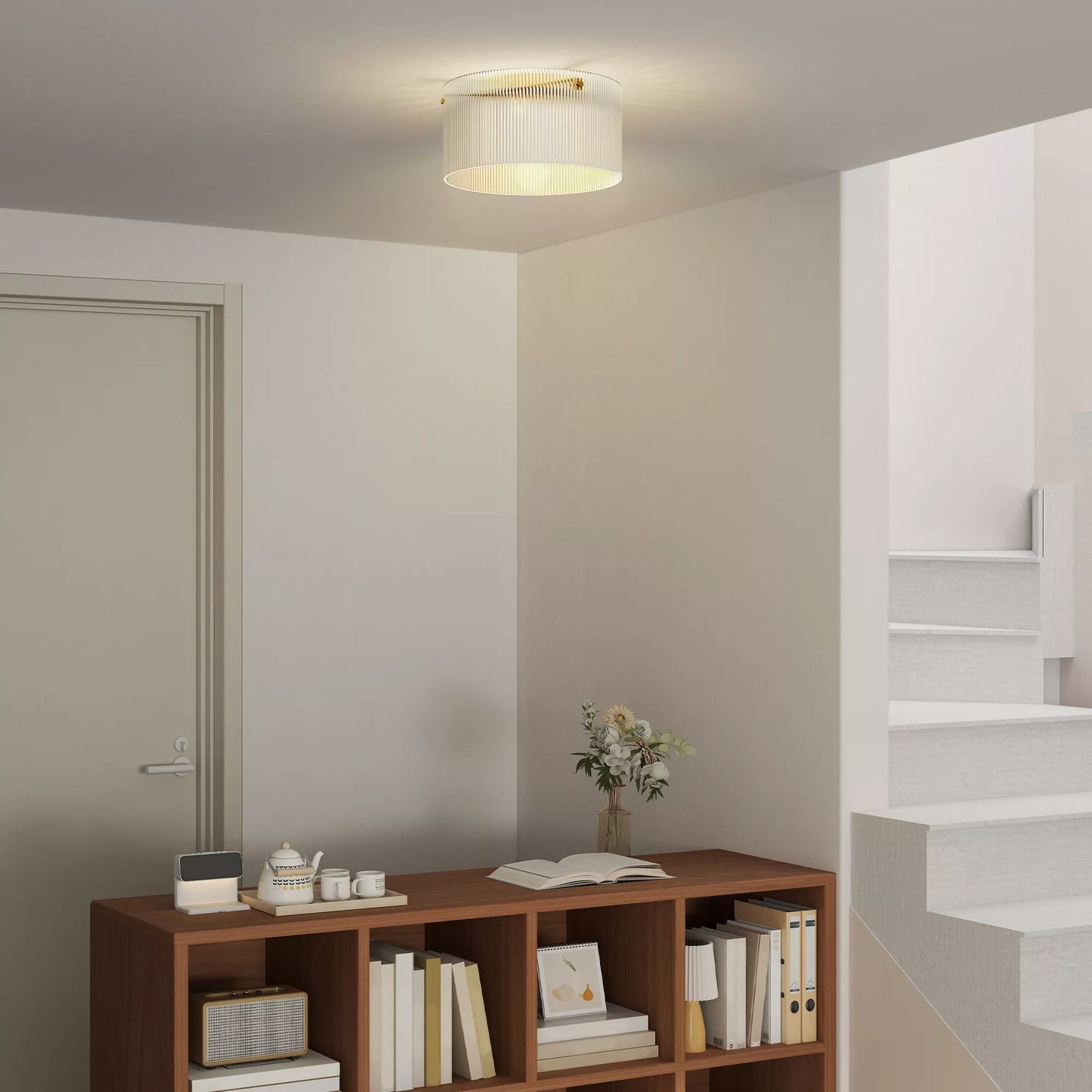 Lubinis šviestuvas su akriliniu gaubtu, metalinis, suderinamas su halogeninėmis ir LED lemputėmis