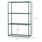 Matmenų schema: stovo aukštis 110 cm, plotis 70 cm, gylis 27 cm