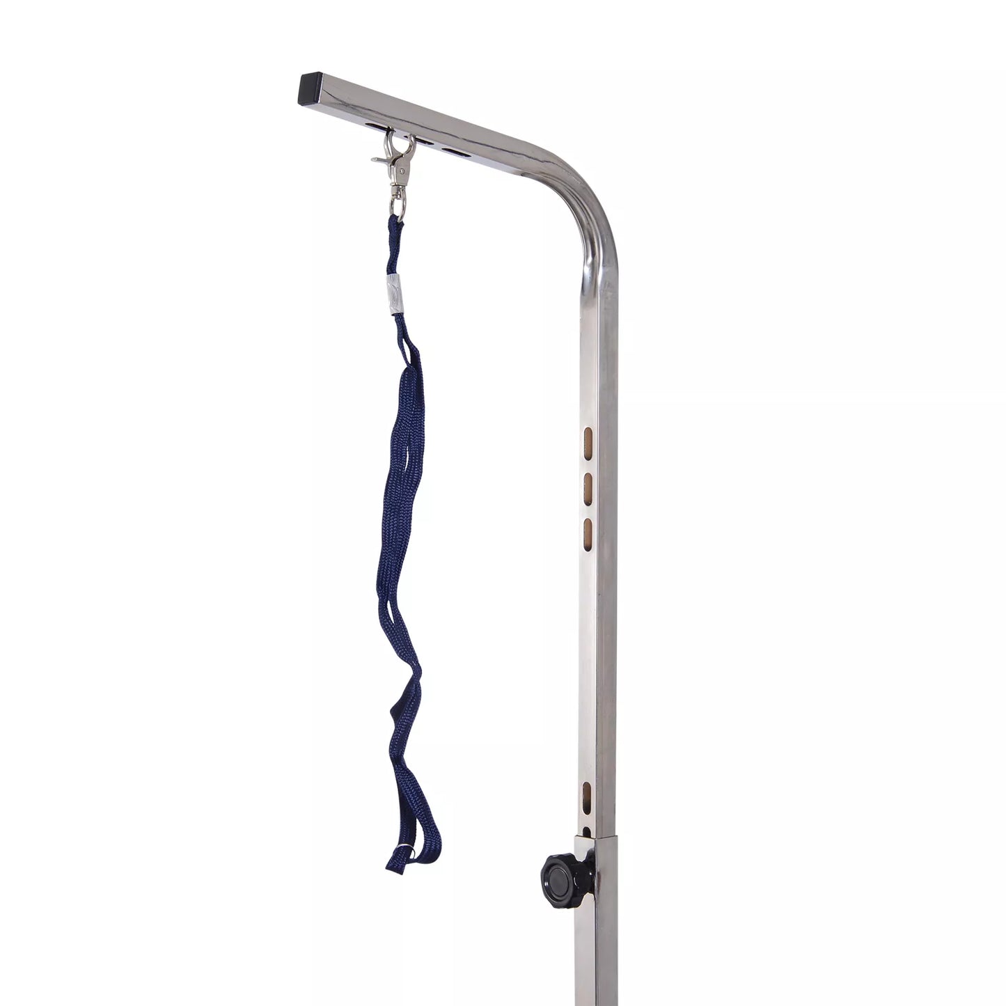 Reguliuojamo aukščio juodas gyvūnų priežiūros stalas šunims su diržais, skirtas namų voniai, džiovinimui ir kirpimui