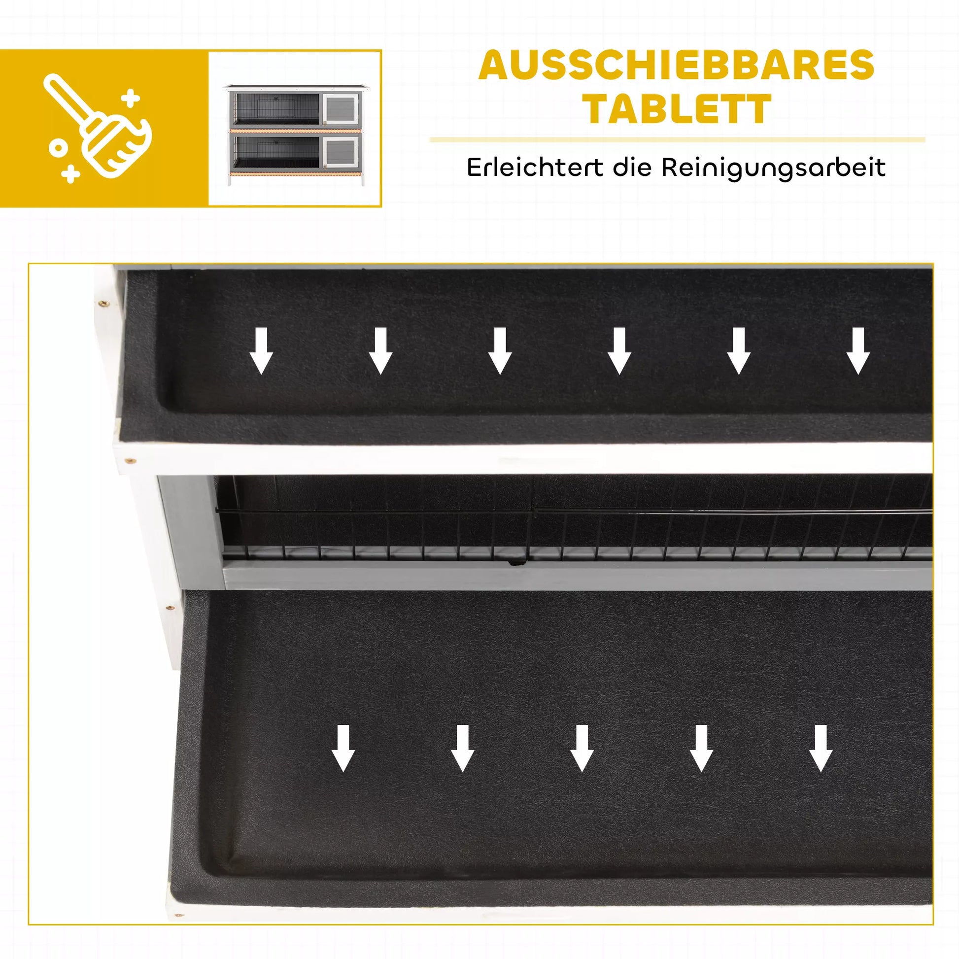 Mažų gyvūnų narvas jūrų kiaulėms ir nykštukiniams triušiams, dviejų aukštų, medinis, pilkos spalvos