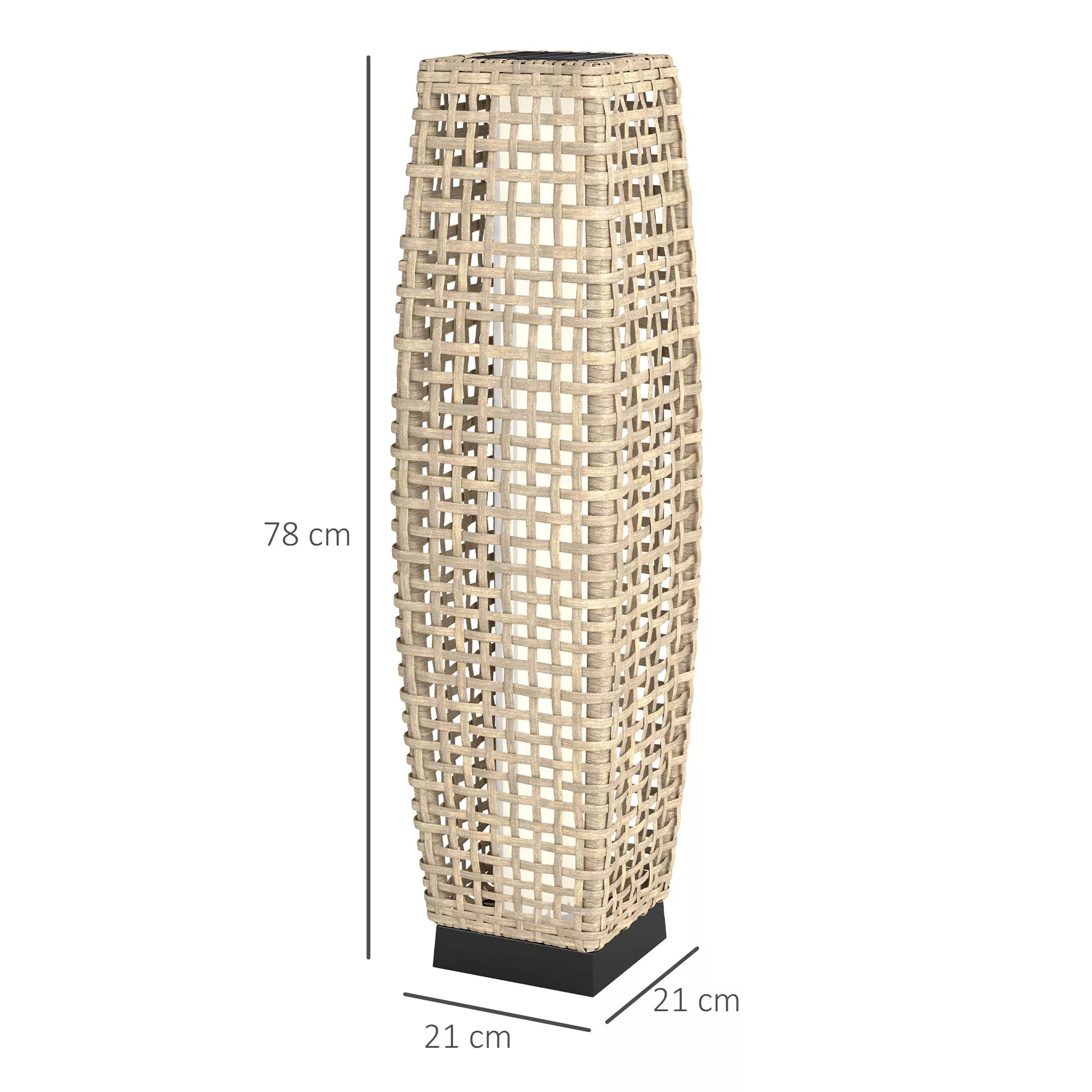 Lauko saulės lempa iš rotango, LED šviestuvas su šviesos jutikliu, IP44 atspari vandeniui, boho stiliaus