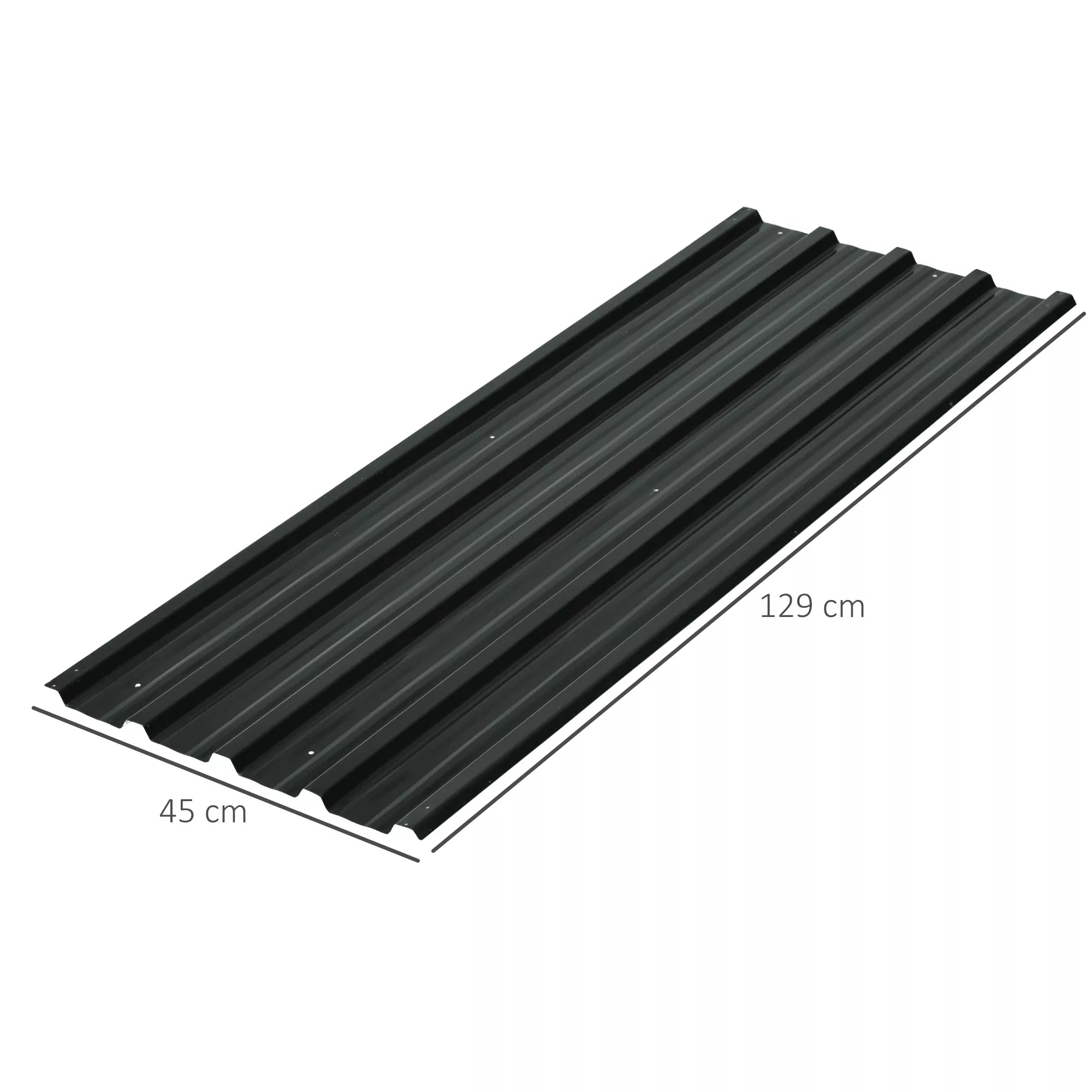 12 vnt. trapecinės skardos 129x45cm 7m² cinkuotos stogo dangos 0,25 mm atsparios oro sąlygoms, tamsiai pilkos spalvos profiliuotos skardos