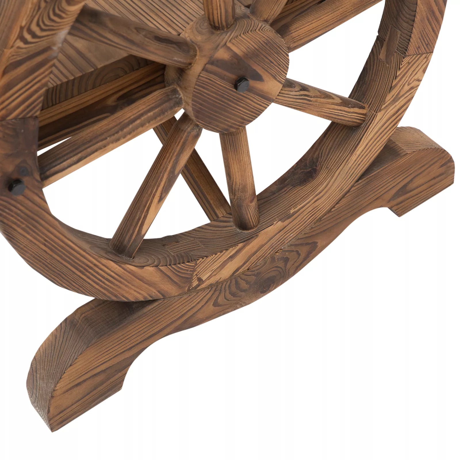 2-vietė sodo suolelė iš masyvios medienos su porankiais, suolelė su vežimėlio ratų dizainu, sodo baldai, atlaiko 250 kg svorį, rustikinis suolelis, 114 x 58 x 80 cm, rudos spalvos