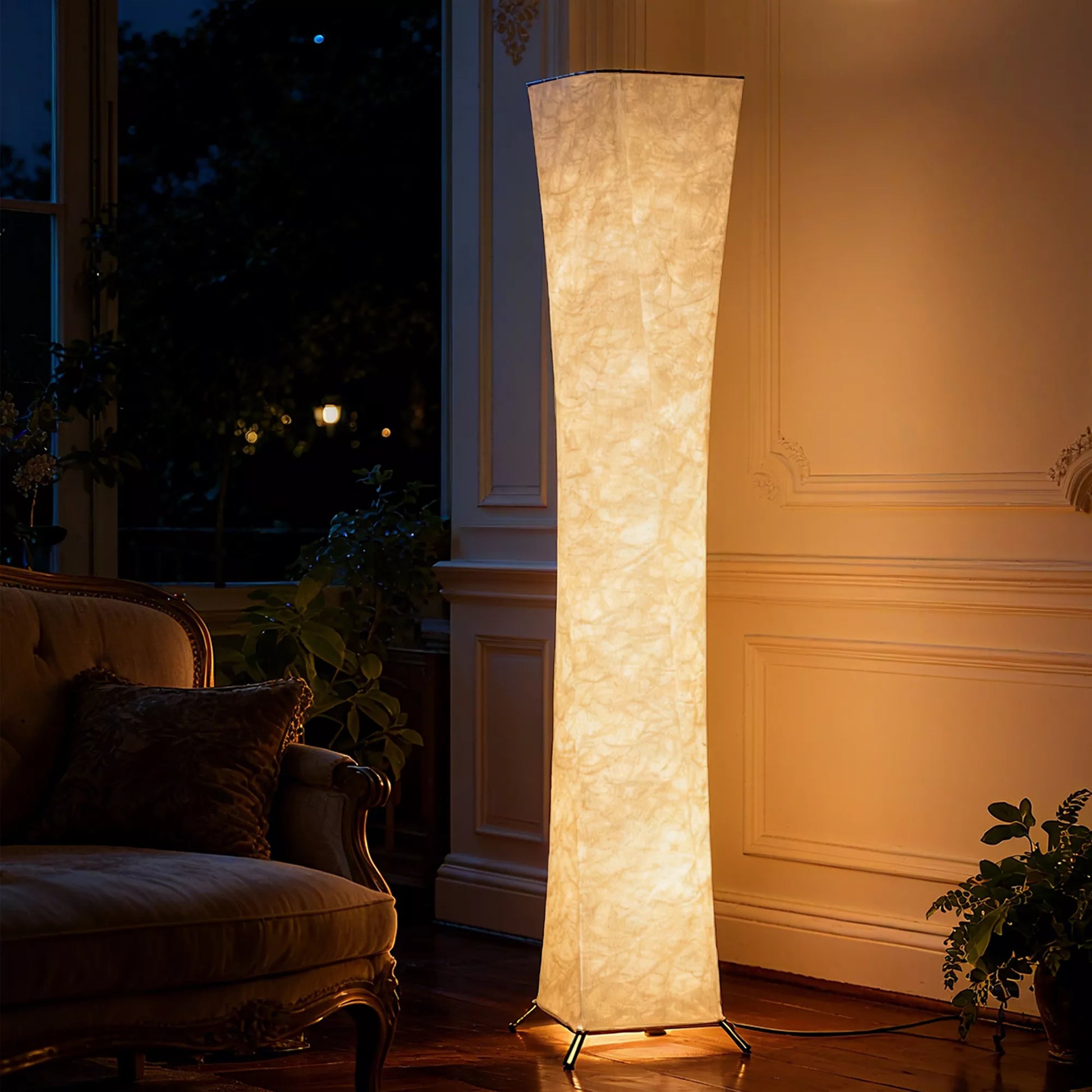 Stovas su popieriniu gaubtu, pėdos jungikliu, 3 ryškumo lygiais, baltas