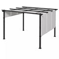Markizė nuo saulės. Pergola, atspari oro sąlygoms, su tvirtinimo detalėmis, 3 x 3,5 m, tamsiai pilka