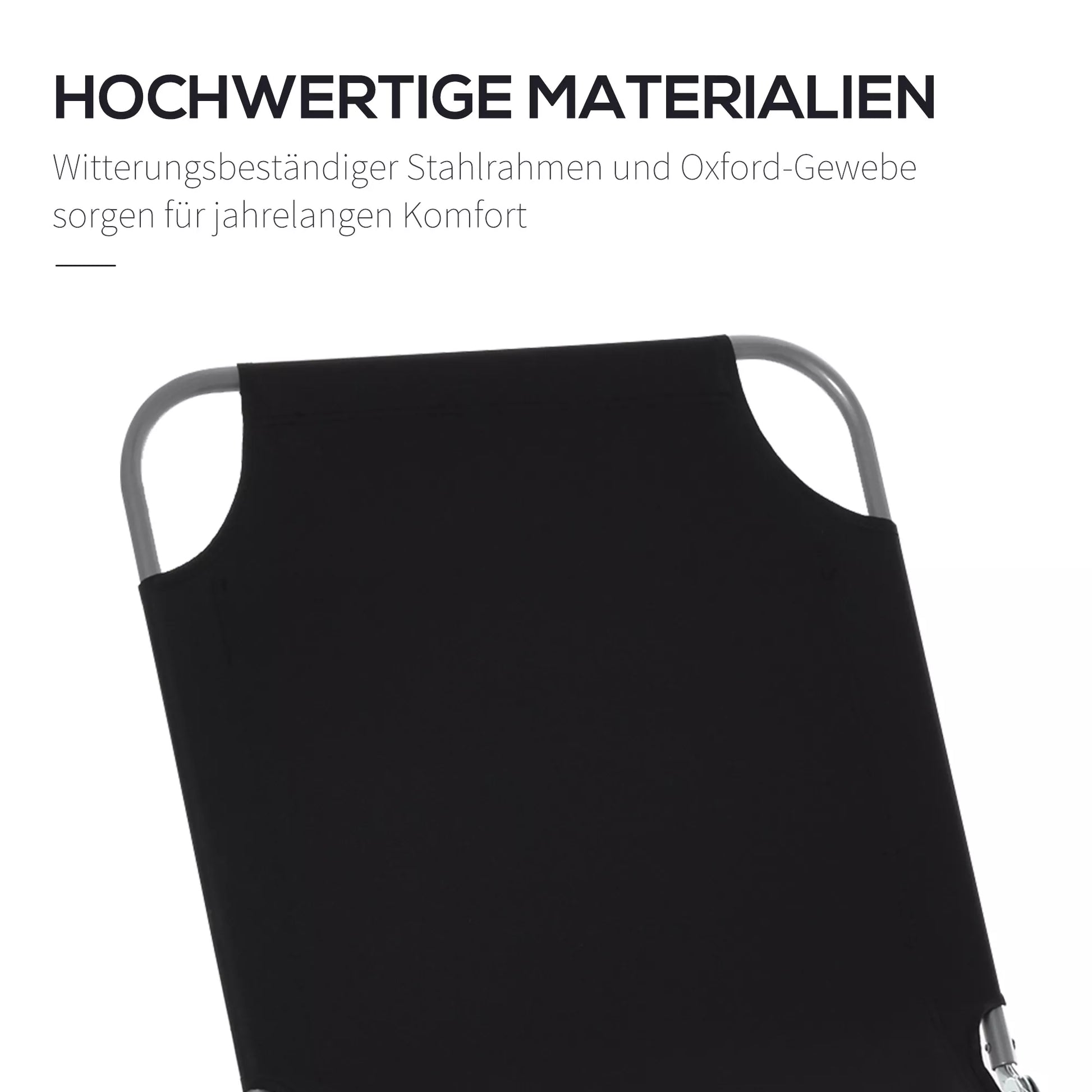 Saulės gultas, sulankstomas, reguliuojamas atlošas, nerūdijančio metalo rėmas, 187 x 55 x 24, juodas