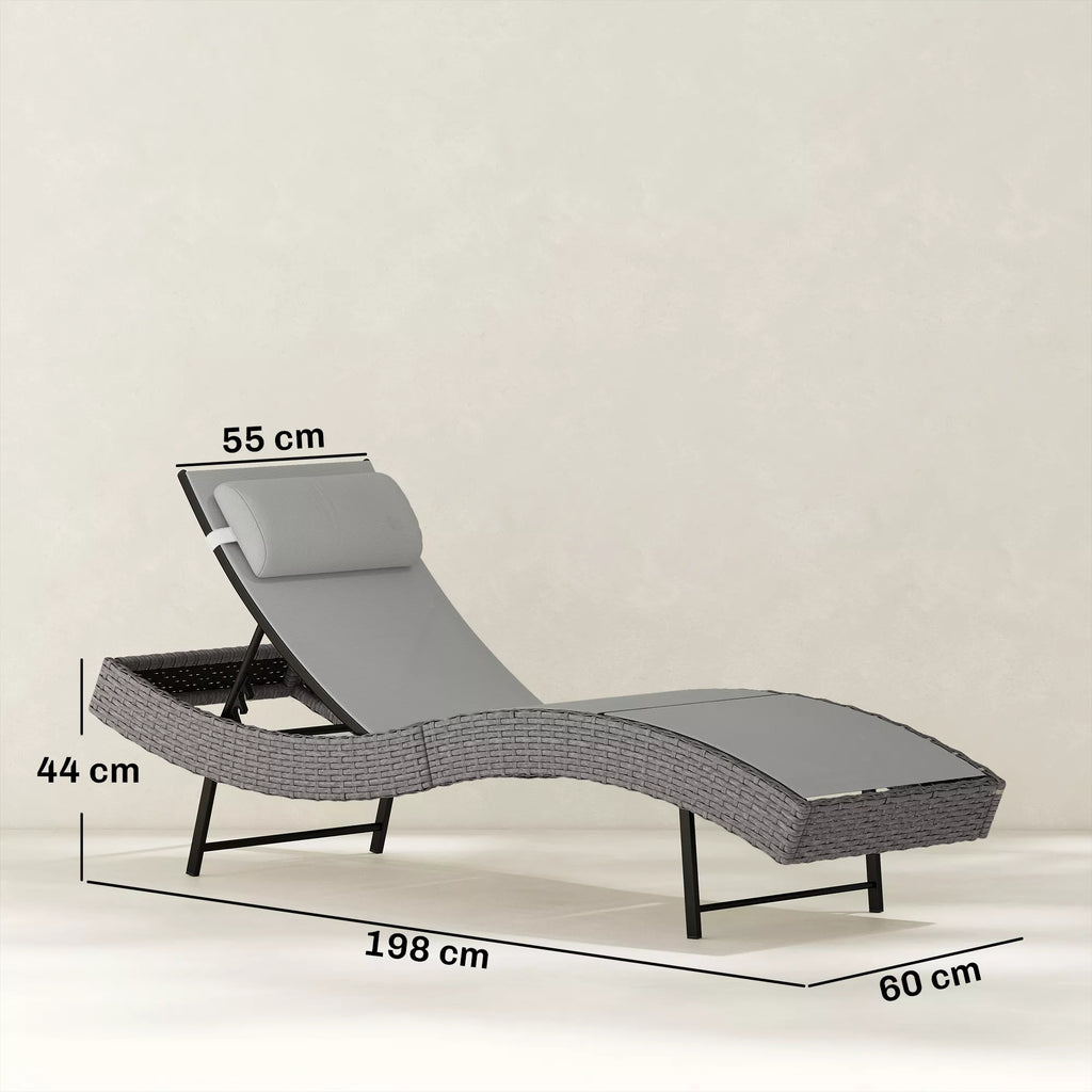 Gulto matmenų schema: ilgis 198 cm, plotis 60 cm, atlošo plotis 55 cm, aukštis 44 cm.