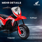 Infografika: Honda elektrinio motociklo detalės – sparnas, pedalas su rodyklėmis
