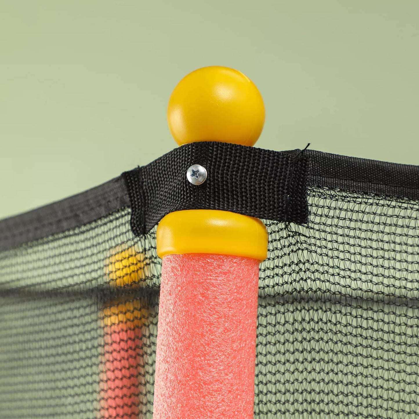 Vaikams skirta "Trampolin", Ø163 cm, su apsauginiu tinklu, tinkama naudoti lauke ir patalpoje, keliamoji galia iki 50 kg, plienas, plastikas, raudona