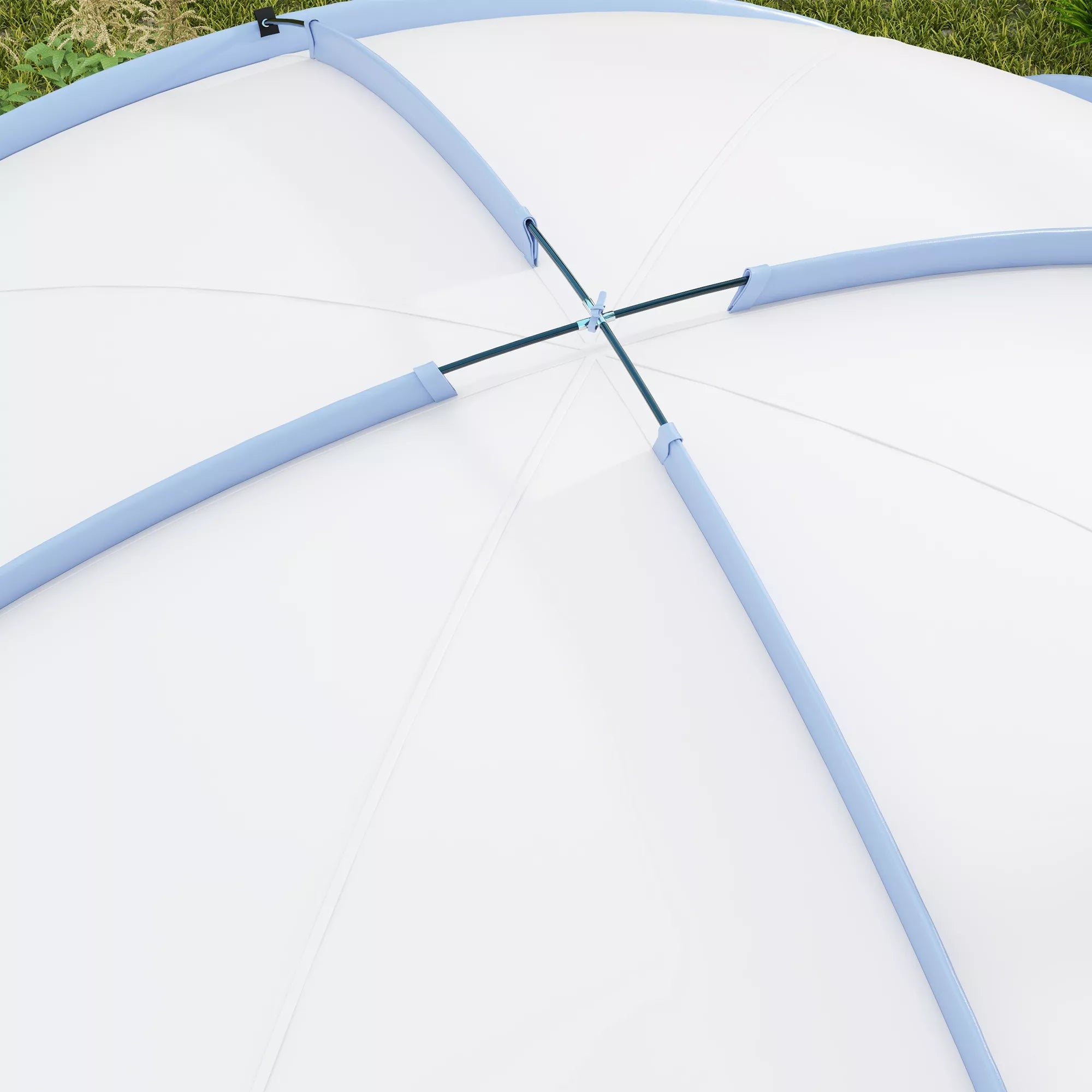 Event Shelter 3,5 x 3,5 m paviljonas su kabliais Durys Vandeniui atsparus Žiemai pritaikytas Sodo paviljonas Šviesiai mėlynas