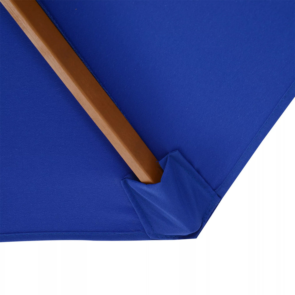 Saugoklis Sodo skėtis, atsparus oro sąlygoms, bambukas, 300 cm x 300 cm x 250 cm, mėlynas + natūralus