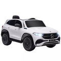 Elektrinis vaikų automobilis, licencijuotas „Mercedes-Benz EQA“, 3–8 km/h, muzika, žibintai, signalas, nuotolinis valdymas, baltas