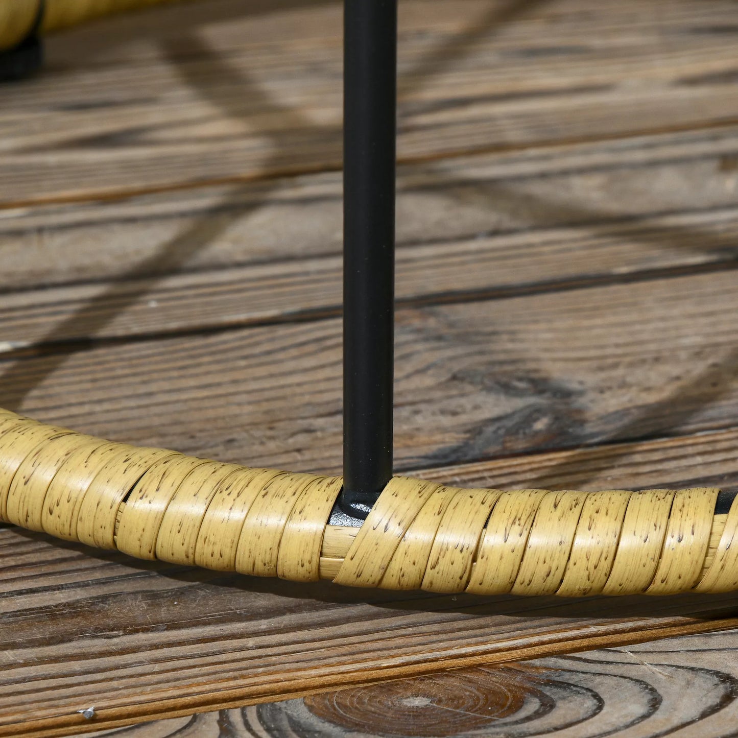 2 vnt. komplektas Sodo ir Balkono Stalelių, Boho stiliaus, atsparūs oro sąlygoms, Juoda + Chaki