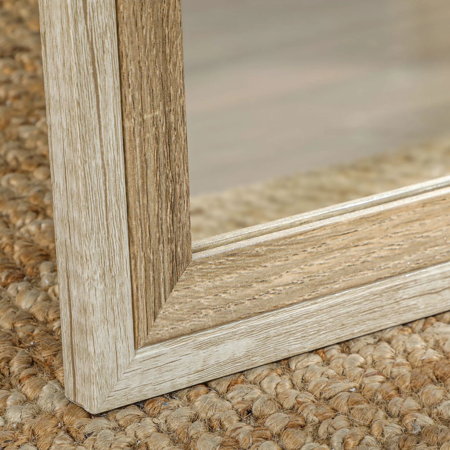 Viso kūno veidrodis, MDF rėmas, atspari dūžiams plėvelė, 162,6 x 53,3 cm, natūralaus medžio