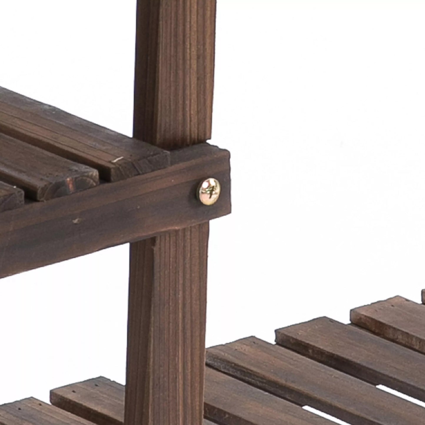 Augalų stovas 6 lentynos 4 ratukai 123,5 cm × 33 cm × 80 cm Medžio masyvo rudas 123,5 cm × 33 cm × 80 cm