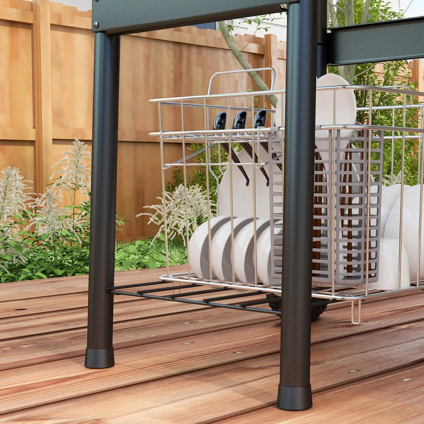 Anglinis BBQ grilius Smoker, 1 lentyna, su termometru, 83 x 46.5 x 115 cm, juodas