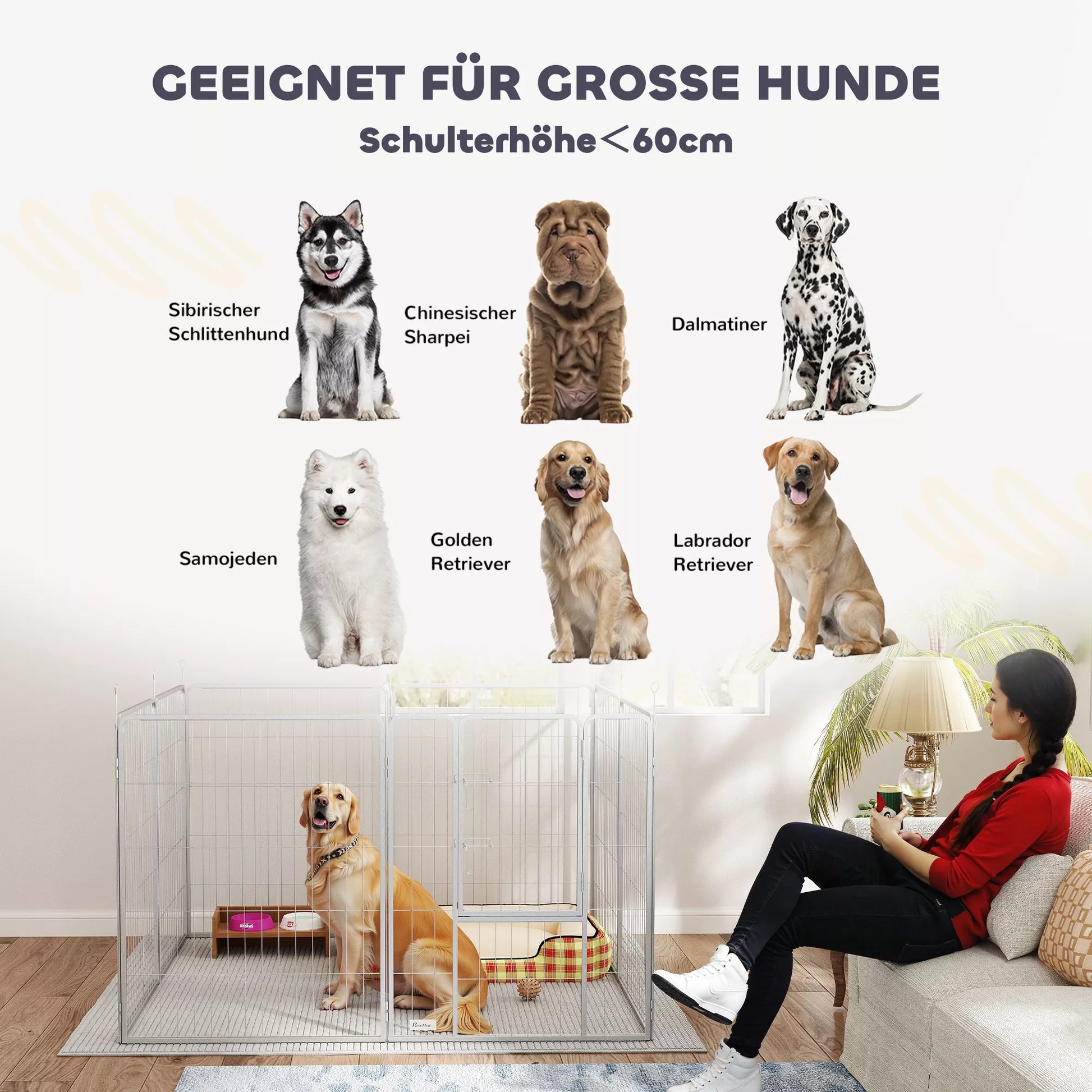 Naminių gyvūnų aptvaras, šunų tvora, naminių gyvūnų žaidimų aikštelė, lanksčiai pritaikoma, nerūdijantis plienas