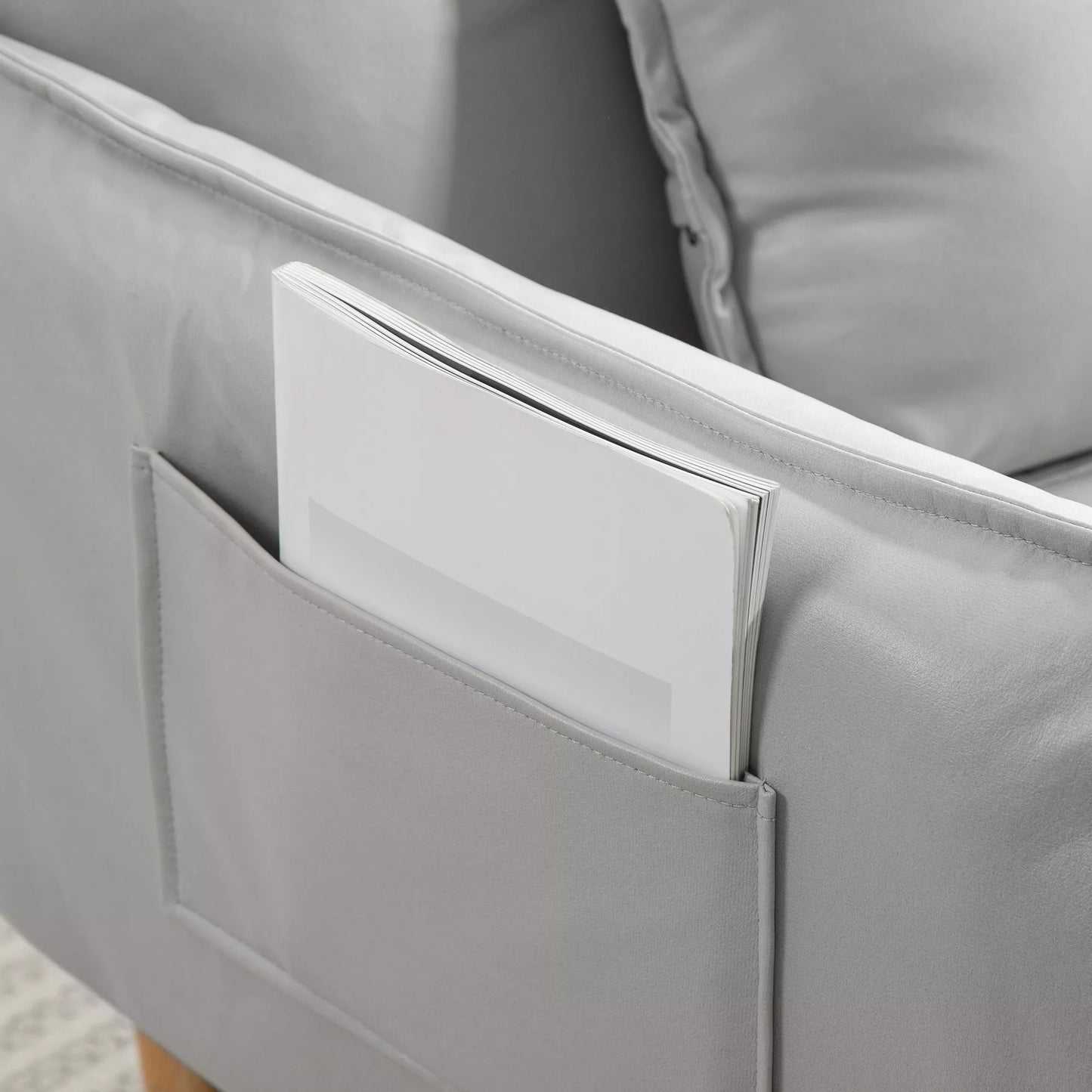 2-in-1 Reguliuojamas laisvalaikio krėslas, sėdynė ant grindų su pagalvele, minkštas fotelis, svetainei, miegamajam, šviesiai pilkas