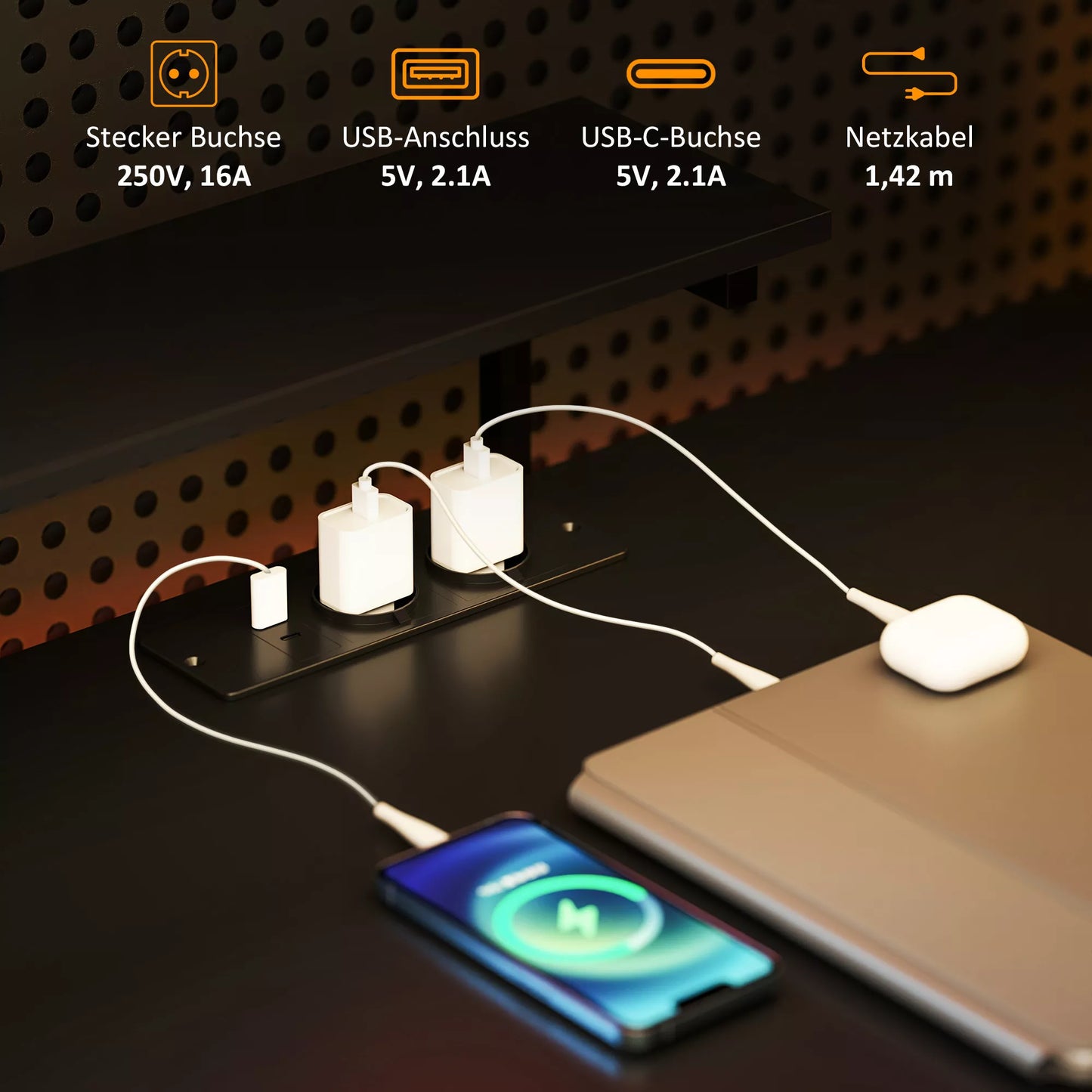 L formos rašomasis stalas su įkrovimo stotele, kampinis kompiuterio stalas su monitoriaus laikikliu ir lentynomis, namų biurui, biurui, juodas