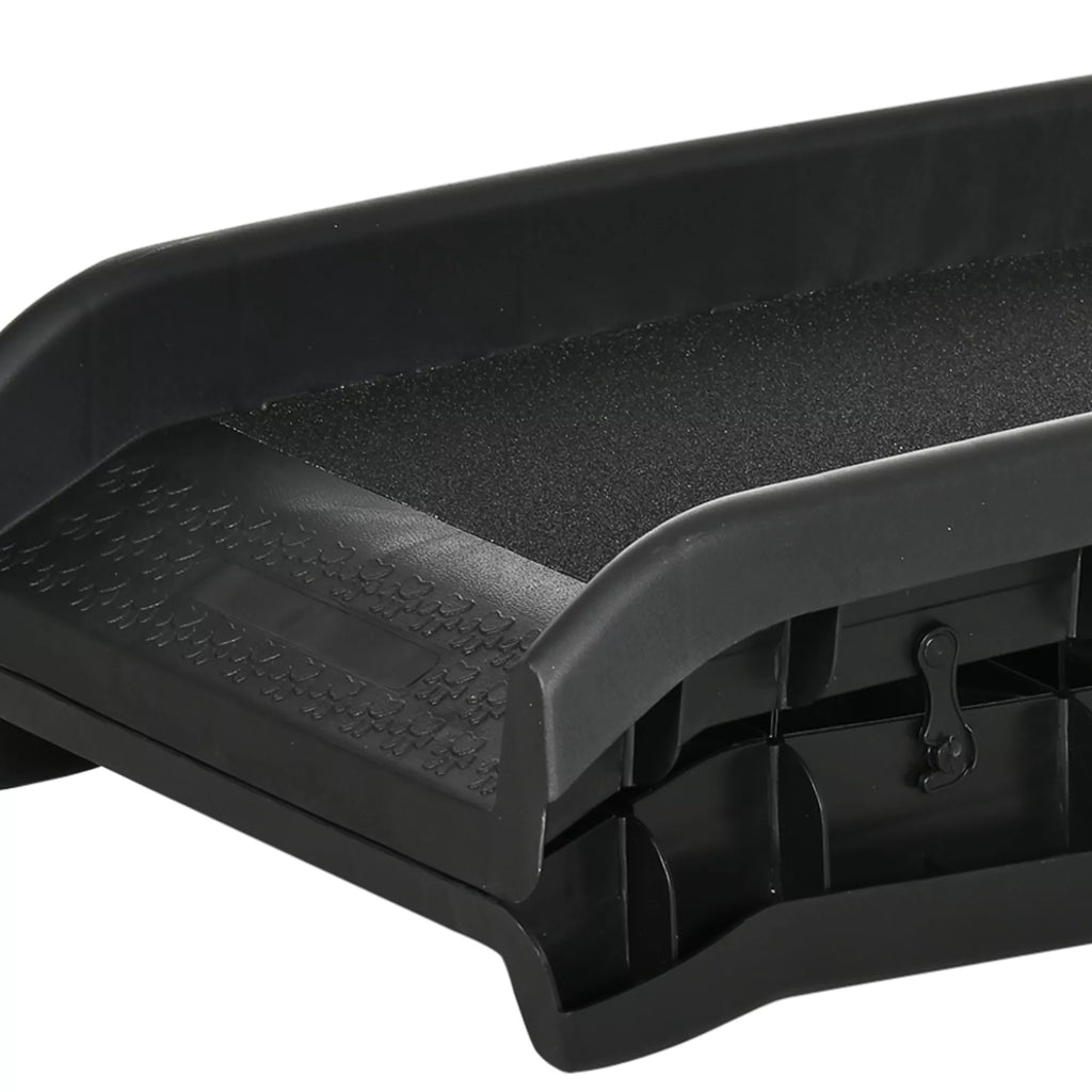 Šunų rampa, nešiojama gyvūnams skirta automobilinė rampa, sulankstoma, plastikinė, juoda, 155 x 39 x 14cm