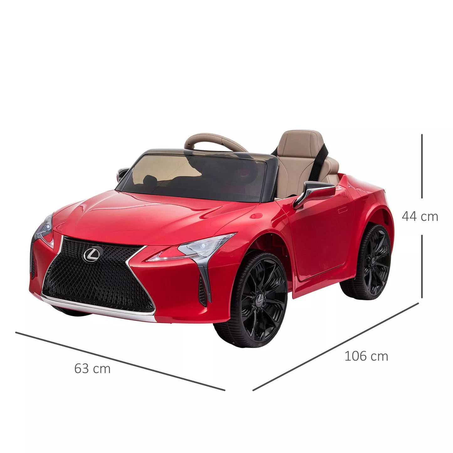 Lexus elektrinis vaikiškas automobilis 3-6 metukams su MP3 muzika, raudonas, 106 x 43 x 44 cm