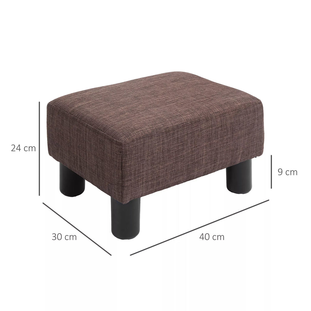 Pufas su lininio audinio imitacija, iki 110 kg, rudas, 40 x 30 x 24 cm