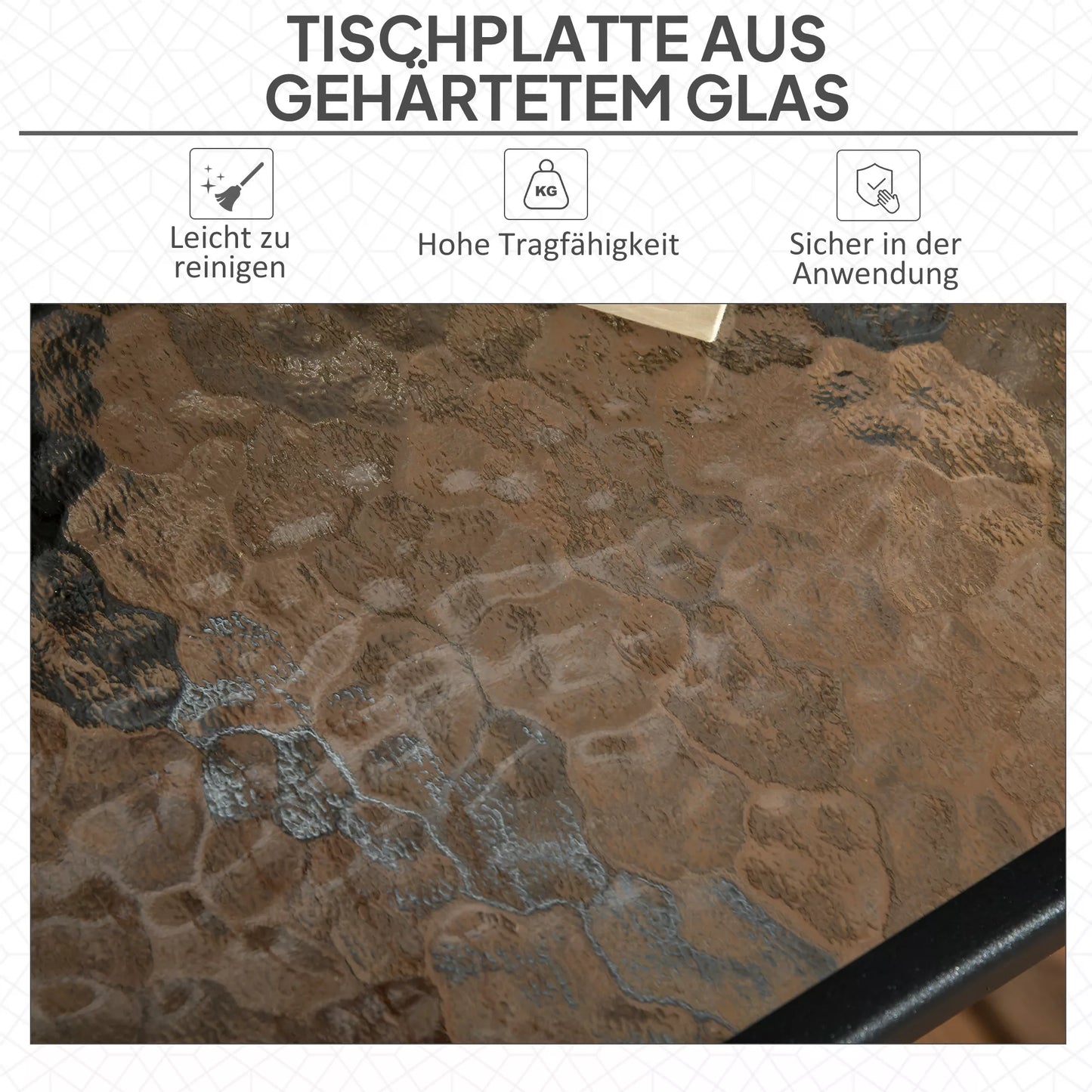 Sodo stalas Nuimamas Metalinis 76x76 cm Atsparus atmosferos poveikiui Balkono stalas su skėčio skyle, neslidus Juodas