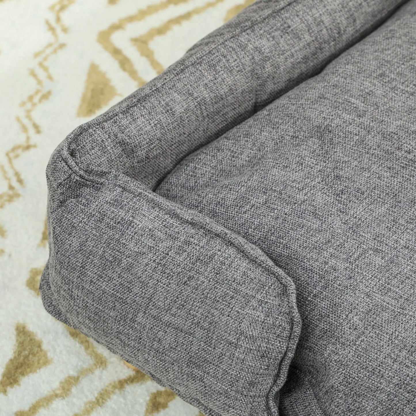 Šunų sofa, naminių gyvūnėlių sofa, naminių gyvūnėlių lova, nuimamas ir skalbiamas čiužinys, Natūralus + Tamsiai pilkas